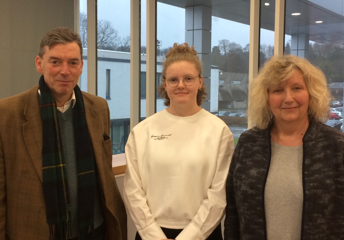 Sarah Allan, John McEwen and Linda Gray at Borders College, Galashiels