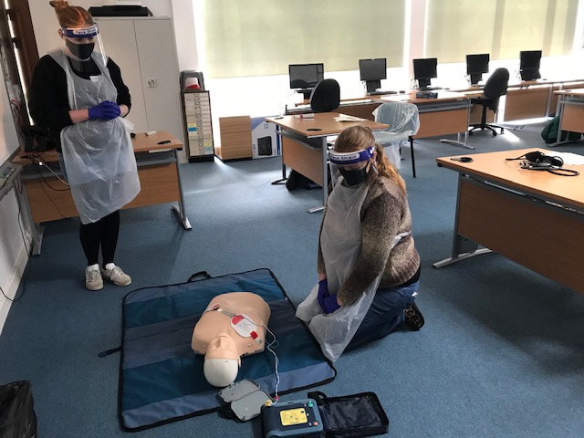 Students Practising Life Support Training