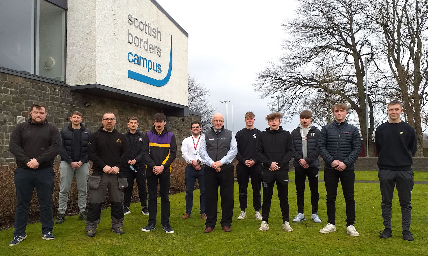 Electrical students and staff outside college