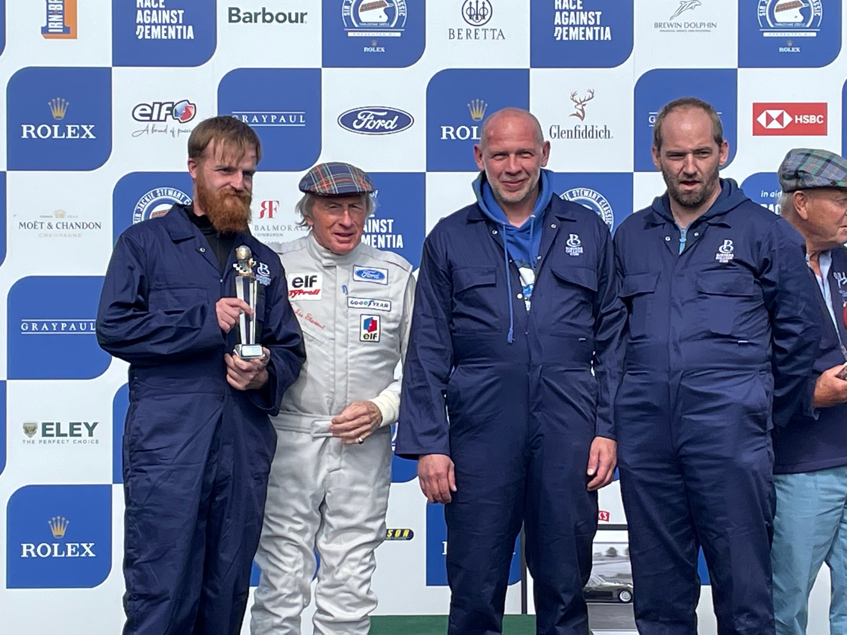 students with Sir Jackie Stewart