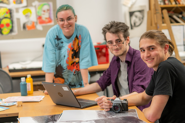 Students in art & design classroom