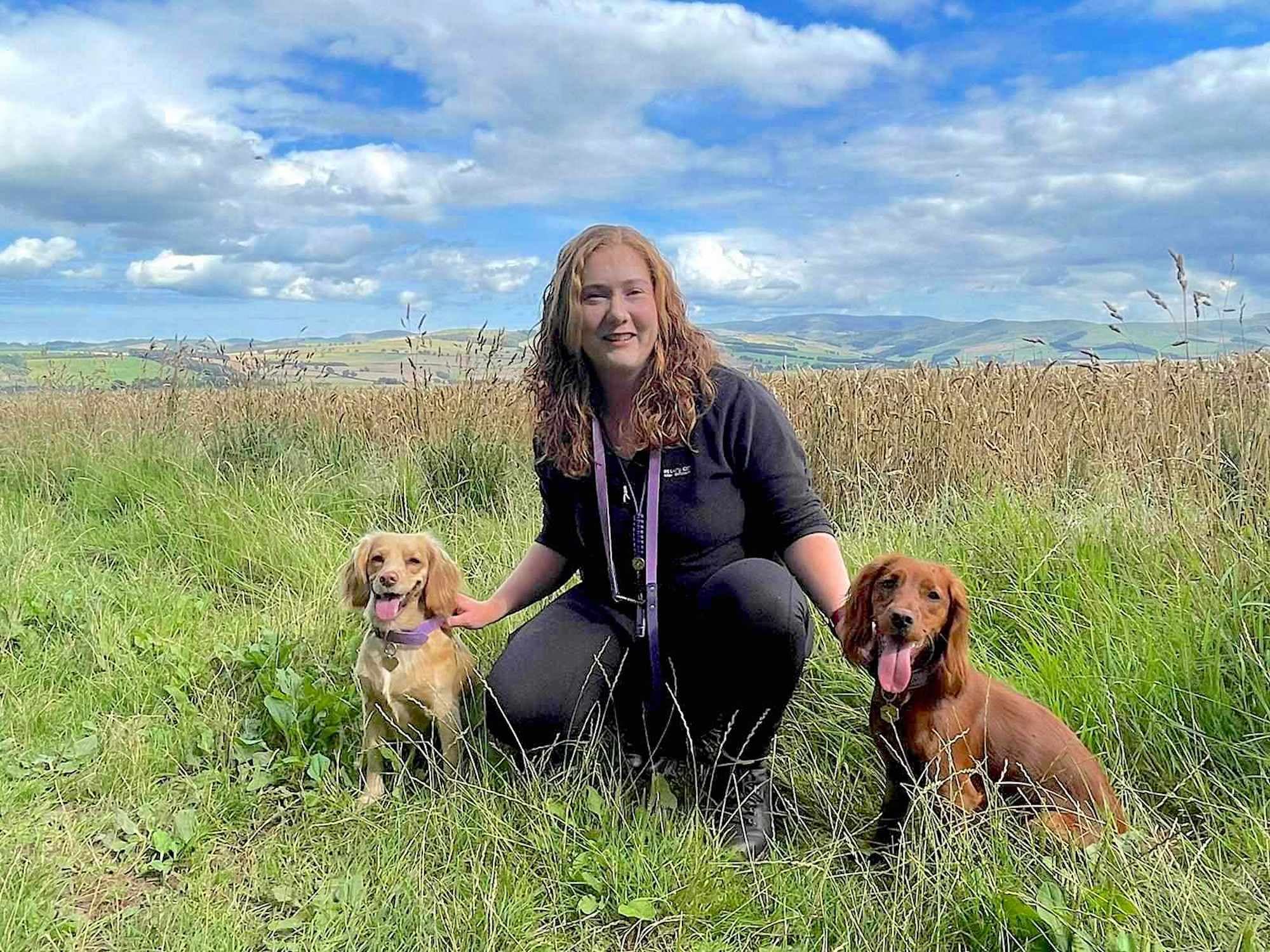 Rachel Macvicar with dogs