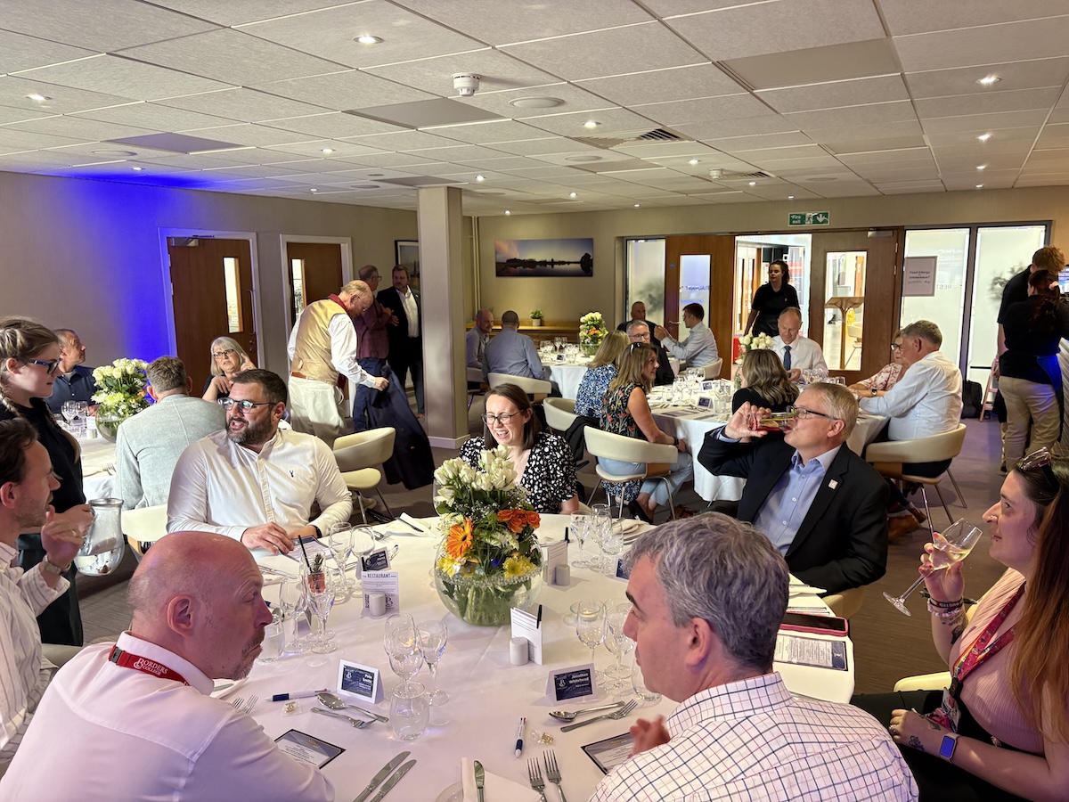 Photograph showing a people dinning inside the borders college restaurant