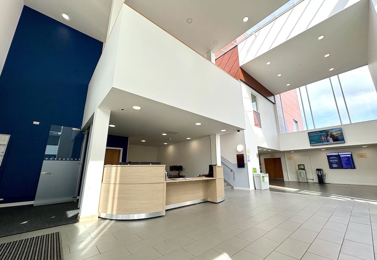 photograph of the Scottish Borders Campus Reception area